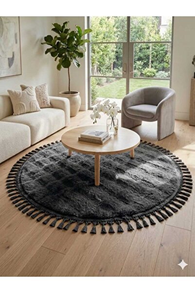 ALTUN CARPET Babil Post Plush Non-Slip Carpet with Round Pompom Fringes, 1.3 ...