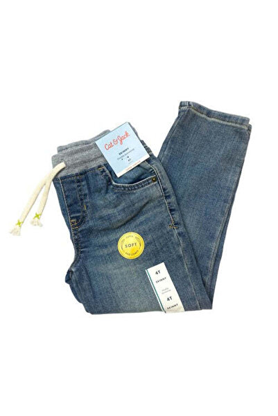 Cat & Jack Toddler Boys Size 4 T Skinny Jeans Super Stretch Drawstring Light ...