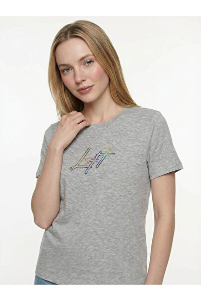 Loft Regular Fit Gray Women's T-Shirt Lf2042218