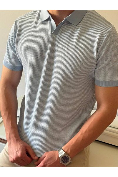 Butik Men's Polo Neck Knitwear T-Shirt