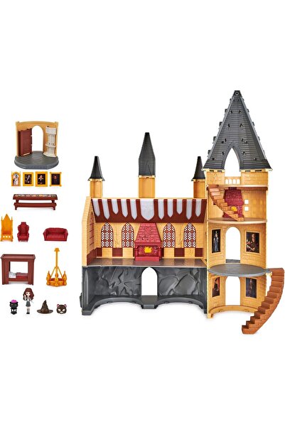 Wizarding World قلعة هوجورتس السحرية المصغرة مع 12 إكسسوارًا، أضواء، أصوات ود...