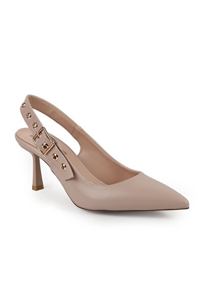Libero Women's High Heeled Shoes Pointed Toe Slingback Buckle Detailed Stylis...