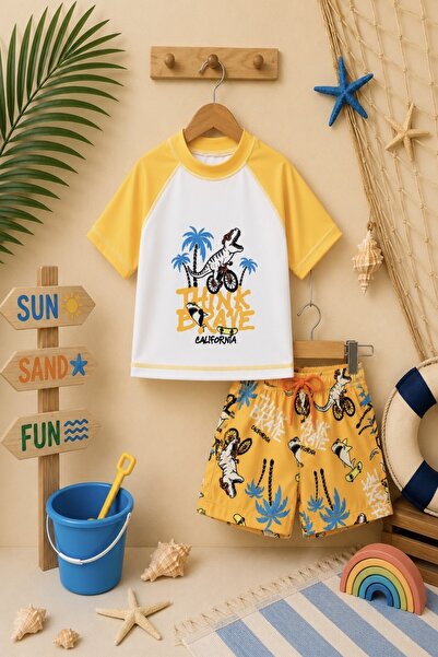 DeKuBaby New Season Cute Character Printed Two-Piece Diving Fabric -Uv Protec...
