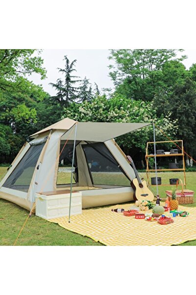 Vivendo Cort camping 4-5 persoane, impermeabil, protectie UV, 4 usi