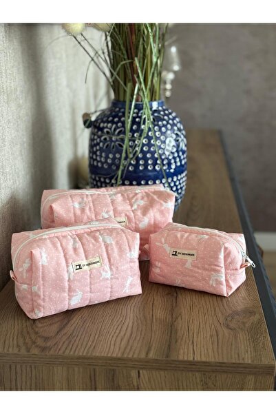 dyhandmade Tavşan Desenli Makyaj Çantası