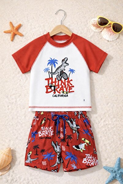 DeKuBaby New Season Cute Character Printed Two-Piece Diving Fabric -Uv Protec...