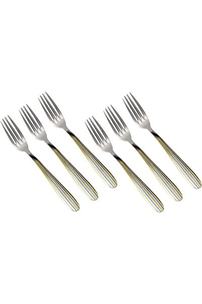 Blackstone Table Fork Set 6 Pcs Food Grade Stainless Steel Mirror Polish Gold...