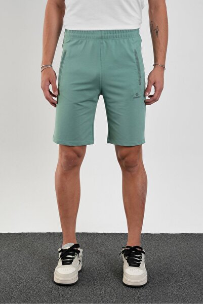 Shooter Sportswear شورت قطني للرجال بقصة عادية وجيوب بسحابين