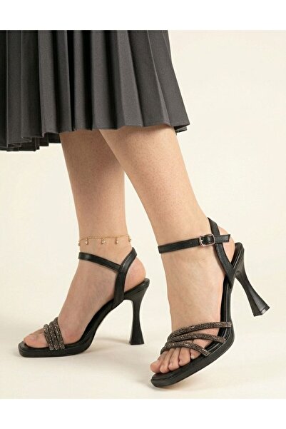 Gönbeler Stone-Embellished Thin Strap 9 cm Platform Heeled Evening Dress Wome...