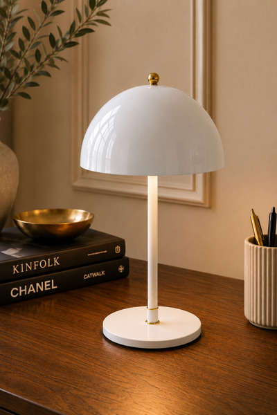 Luna Lighting Viyana Model Büyük Boy Abajur 25 cm Metal Gövdeli Yatak Odası S...