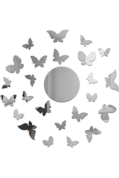 The Bros Butterfly Mirror Wall Stickers, 24Pcs 3D Acrylic Mirror Wall Decor S...
