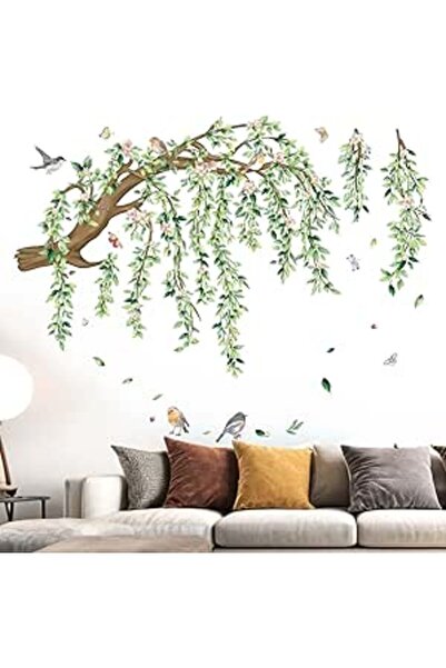 The Bros Large Hanging Vine Wall Stickers: Peel and Stick Green Leaf Tree Bra...