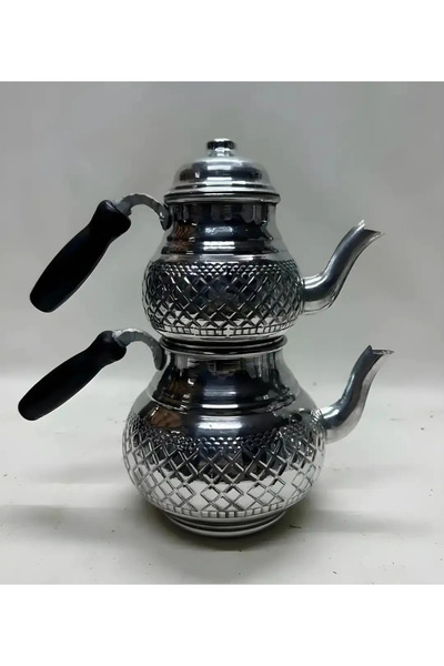 piknik sepeti DESENLİ ALİMİNYUM TAKIM DEMLİK