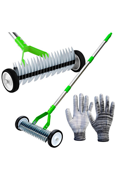 zola Aerator si scarificator gazon manual, 21 lame, otel galvanizat, latime l...