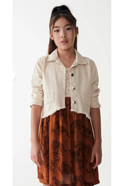 NK 36713 Fringed Girls' Jacket Cream