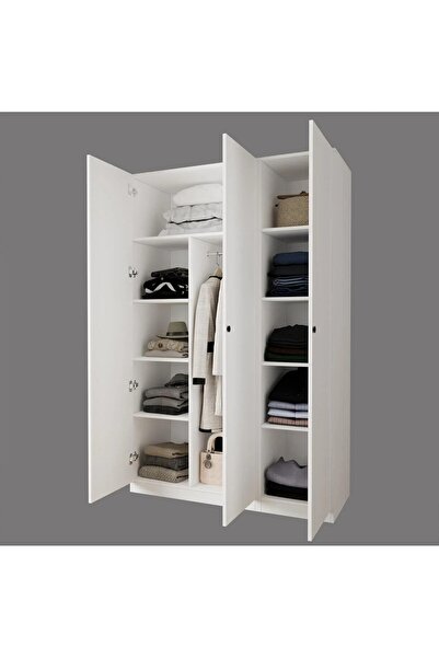 FORMELLA MOBİLYA MDF den Üretilmiş Modern Beyaz Kapaklı Gardırop 3 Kapaklı 9 ...