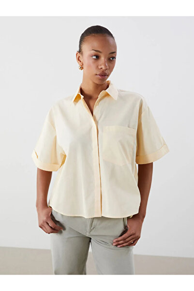 LC Waikiki Yellow Oversize Poplin Women's Shirt