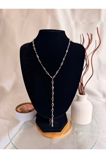 ANKA JEWELLRY Women's Multi-Color Stone Detail Y-Necklace