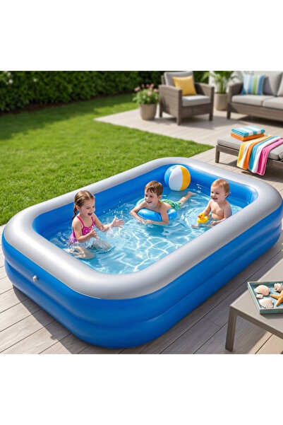 SHYA AquaWorld Φουσκωτή Πισίνα για Παιδιά και Οικογένεια 200X120X40 – Ορθογώνια
