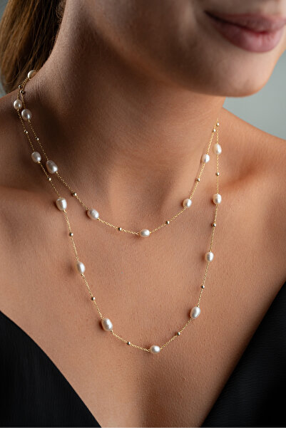 Silvano Jewelry 925 Ayar Gümüş Mayorka İncili Salaş Model Kolye
