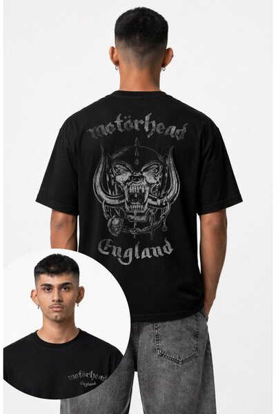 Fuddy Moda Μπλουζάκι Unisex Motörhead England με στάμπα στην πλάτη και λαιμόκ...
