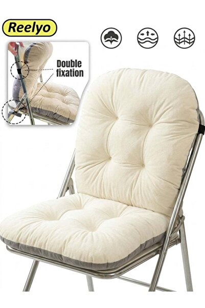 Reelyo Chair Cushion Integrated Seat Back Thick Plush Chair Cushion with Back...