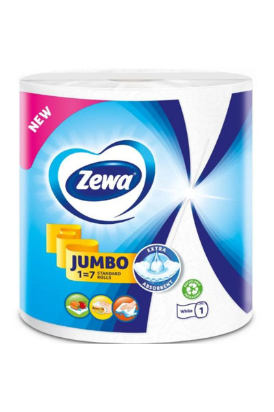 Zewa Prosoape de Hartie de Bucatarie 2 Straturi - Jumbo White, 1 rola