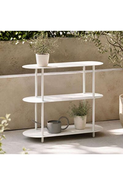 PAN HOME Octavia Metal 3 Tier Symetric Shelf 80x33x81cm - White