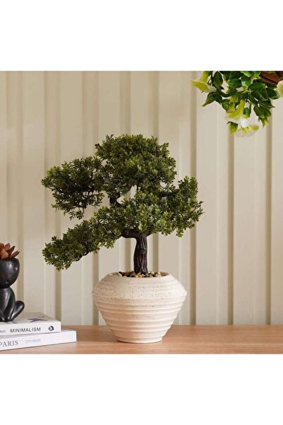 PAN HOME Bonsai Plant In Ceramic Pot H43cm - Green
