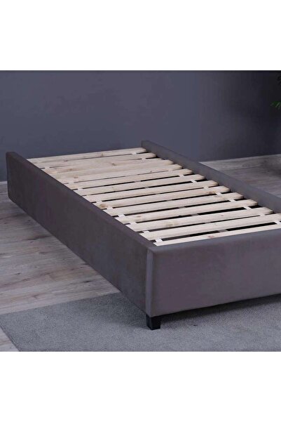 PAN HOME قاعدة سرير جاليا مخملية رمادية 120×200 سم