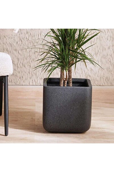 PAN HOME Renata Polyresin Square Planter 35x35x33cm- Black