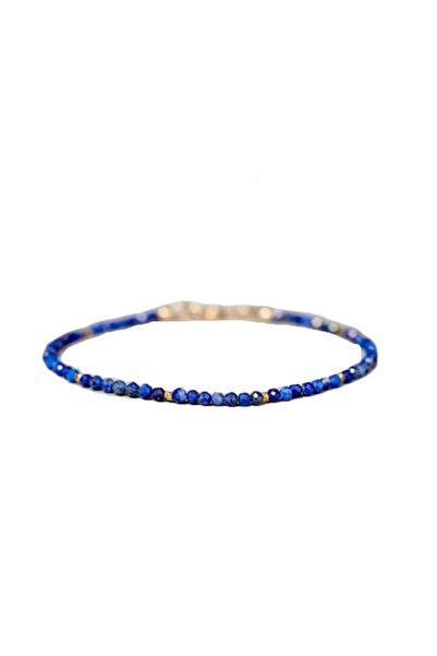 Dual Stax Brățară de damă Lapis Lazuli 3mm, argint placat cu aur