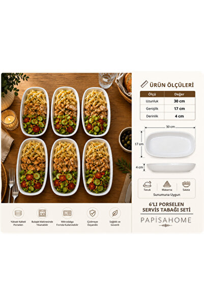 PAPİSAHOME 6-Piece Chicken World Plate Pasta Plate Serving Plate Presentation...