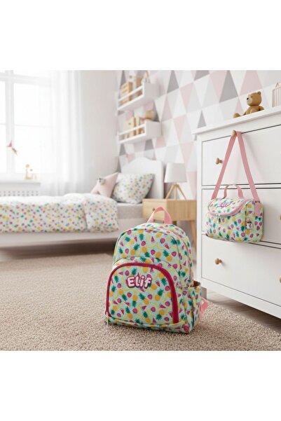 Hevi Kids HeviKids Kişiye Özel İsimli 2'li Çocuk Çanta Seti - Meyveler