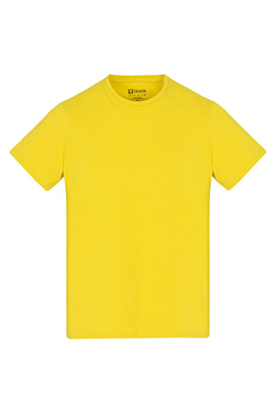 QUOS Men's / Unisex 100% Cotton Crew Neck Basic T-Shirt