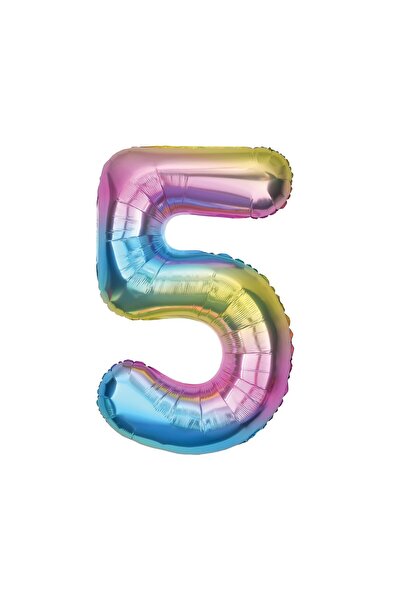Godan Balon folie multicolor 85 cm, cifra 5