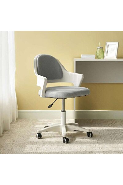 PAN HOME Axiom Office Medium Back Chair Mesh & Fabric - Grey & White