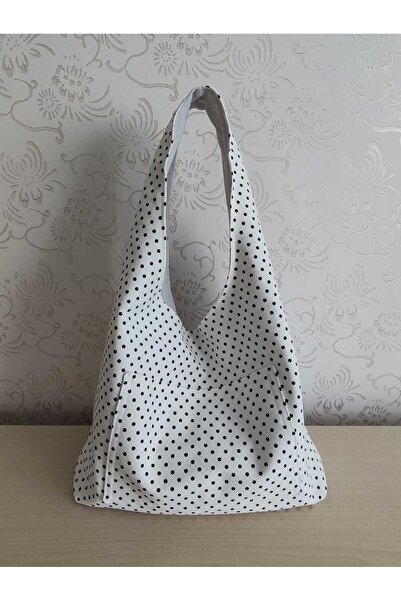 Talay Accessories Salaş Hobo Model Puantiyeli Kumaş Çanta - Geniş Hacimli Gün...