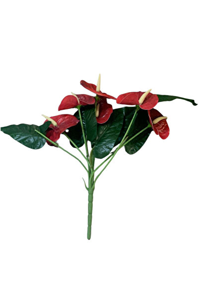 OEM Buchet de plante artificiale realiste Anthurium roșii, 39 cm