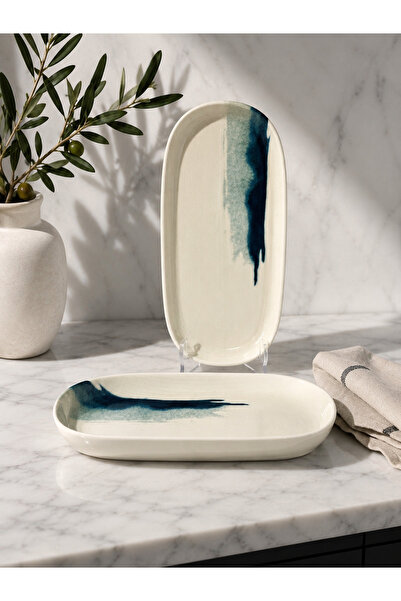 Bonna 2'li Blue Wave Hygge 18 cm Oval Servis sos/meze/kahvaltı/reçel/aperatif