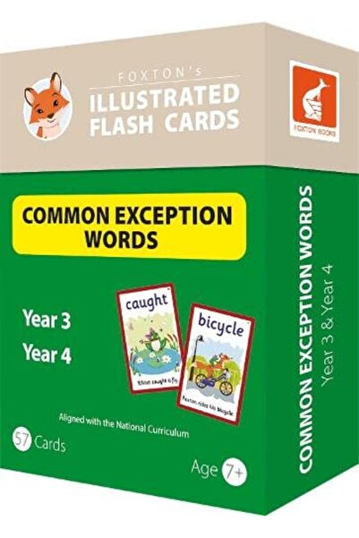 Foxton Books بطاقات الكلمات النادرة الشائعة: كلمات السنة الثالثة والرابعة - م...