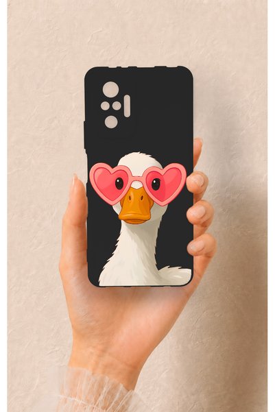Vip Case حافظة سيليكون متوافقة مع هاتف Redmi Note 10 Pro بنمط بطة محبوبة
