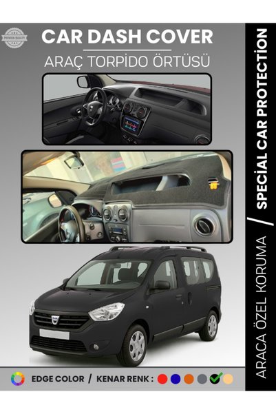 COLONY Dacia Dokker Siyah Torpido Örtüsü Ön Göğüs Koruma Torpido Koruma Tam U...