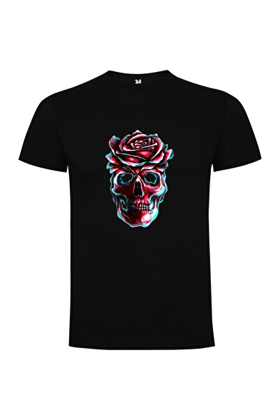 iLovePrints Rosy Skull Fantasy Tshirt