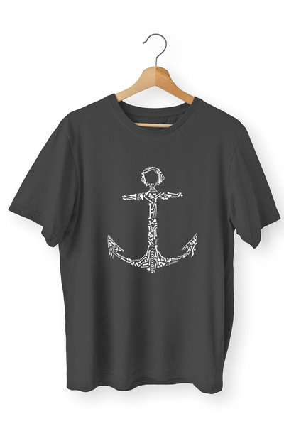 iLovePrints Μπλούζα Art Anchor Bones