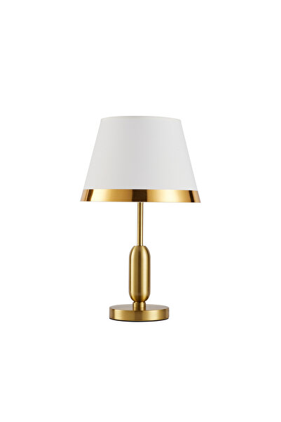 ARlight TLC 8815 Ab Επιτραπεζια Λαμπα Οξυντε Απλη Βαση Αμπαζουρ Μπεζ Χρυσο Σι...