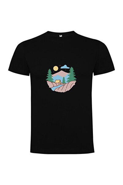 iLovePrints Mountainside Camping Adventure Tshirt