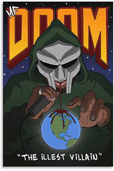 ESSESORIES Rapper MF Doom Music Poster Wall Art Room Decor Self Adhesive