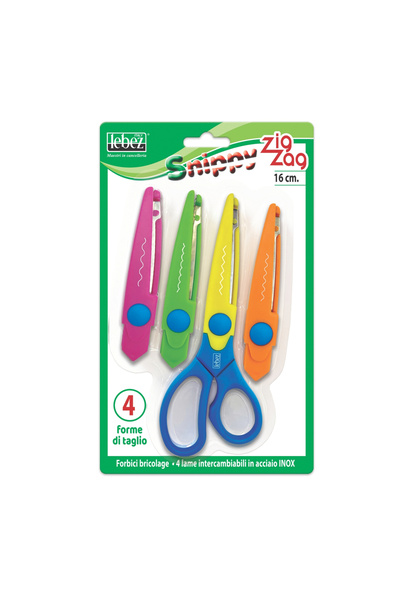 Lebez Set foarfeca zig-zag, 16 cm cu 4 lame interschimbabile (blister) varsta...