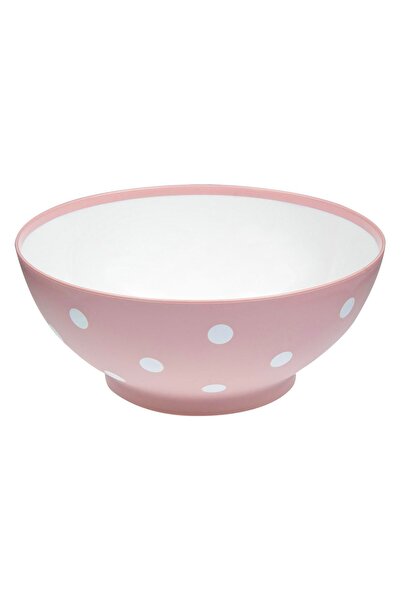 Z Store Mat White and Pink Plastic Bowl with Polka Dots, 3l